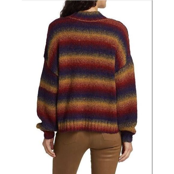 Pistola Carlen Women's Sz XL Multicolor Striped Mock Neck Oversized Sweater $198 - Picture 2 of 8